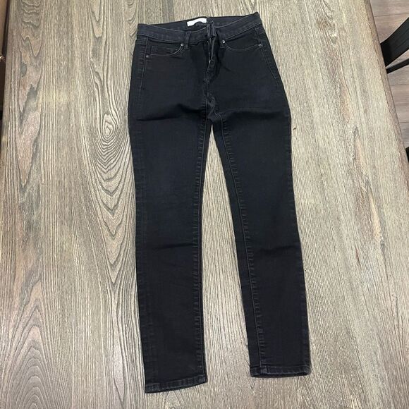 LOFT Denim - LOFT Womens Straight Jeans Mid Rise Denim Cotton Blend Stretch Black Size 25